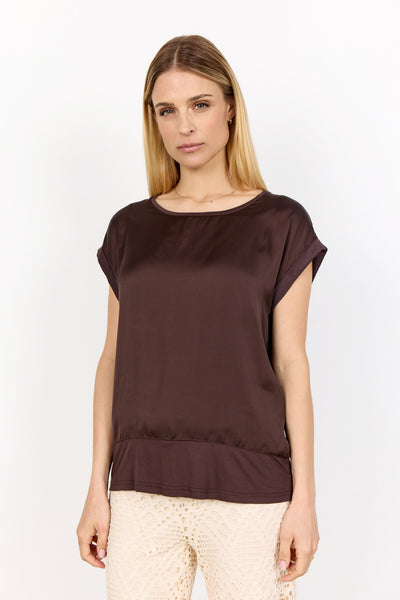 SC-THILDE 6 T-shirt Donkerbruin