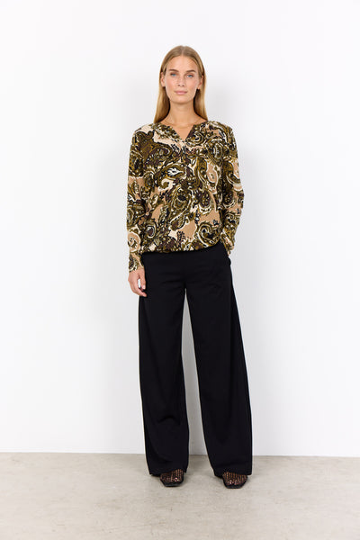 SC-FELICITY AOP 518 Blouse Donkergroen