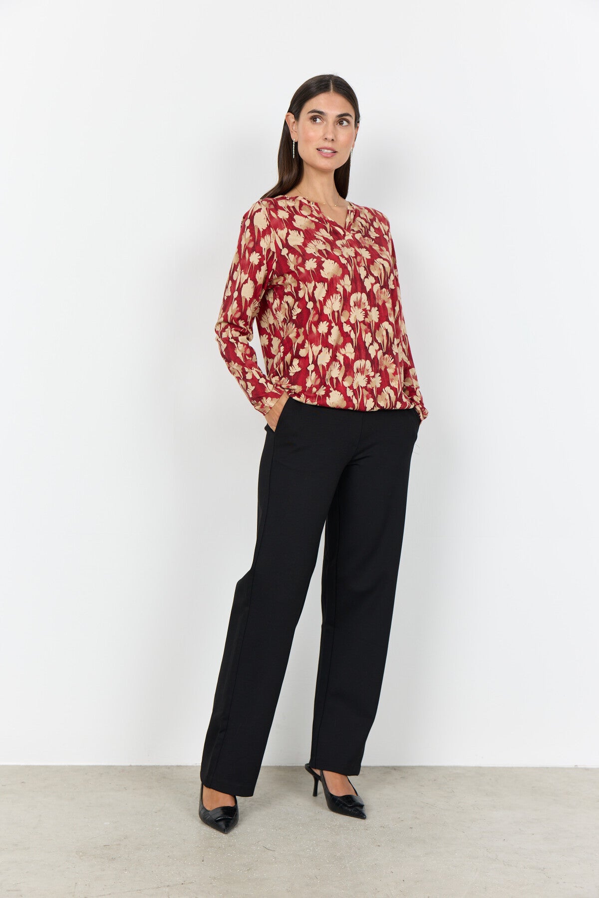 SC-FELICITY AOP 525 Blouse Rood
