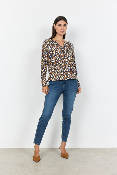 SC-FELICITY AOP 527 Blouse Donkerblauw