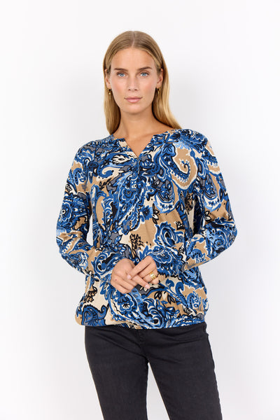 SC-FELICITY AOP 518 Blouse Donkerblauw