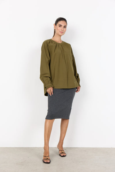 SC-RACHELLE 8 Shirt Donkergroen