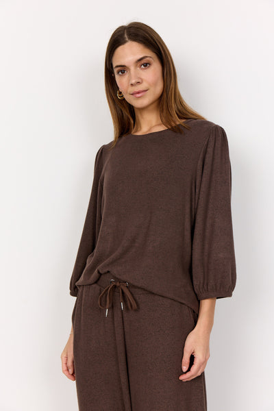 SC-BIARA 116 Blouse Donkerbruin