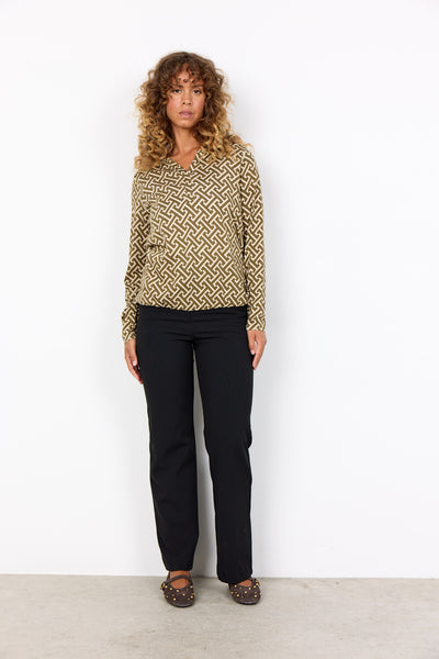 SC-FELICITY AOP 520 Blouse Donkergroen