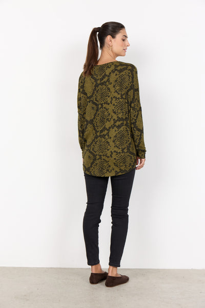SC-BIARA AOP 145 Blouse Donkergroen