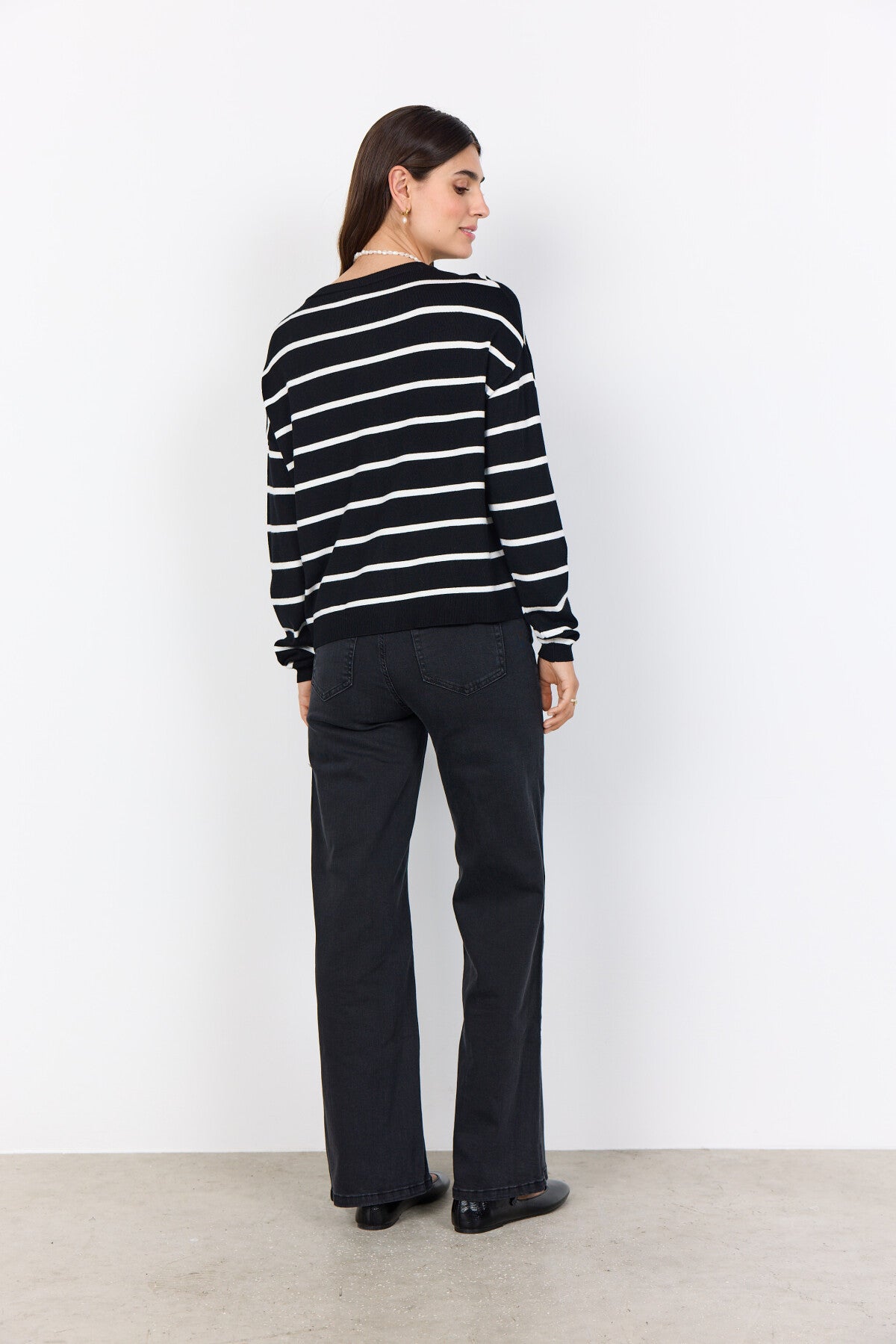 SC-DOLLIE STRIPE 795 Vest Zwart