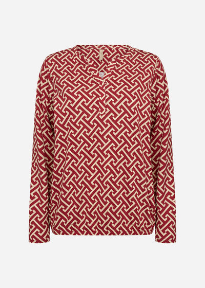 SC-FELICITY AOP 520 Blouse Donkerrood