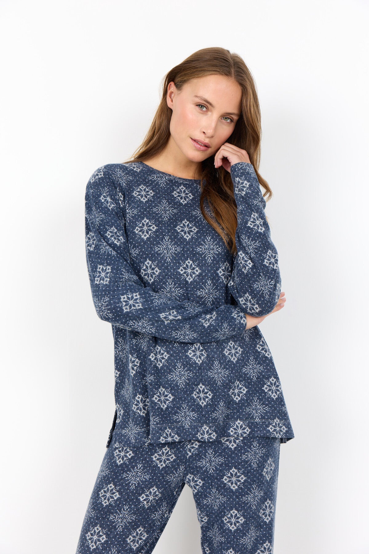 SC-BIARA AOP SET 150 Pyjama Donkerblauw