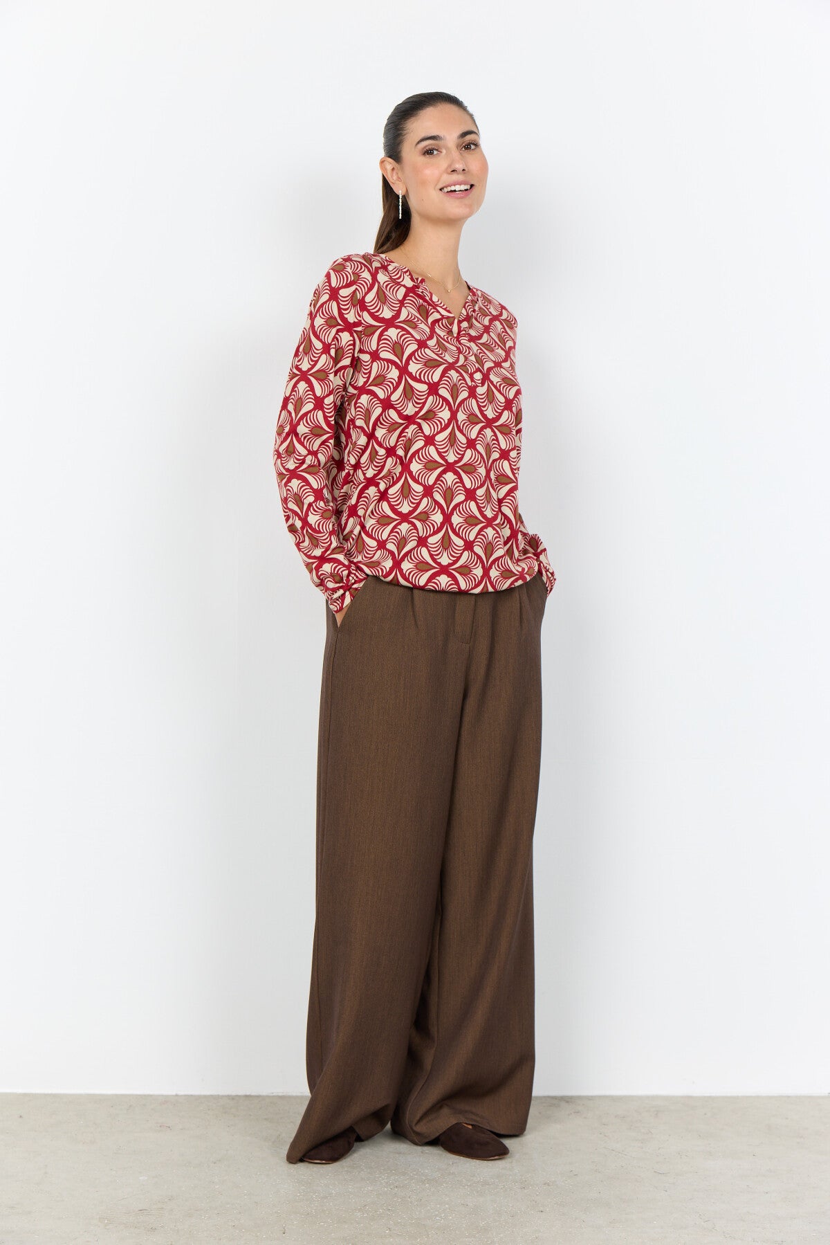 SC-FELICITY AOP 526 Blouse Rood