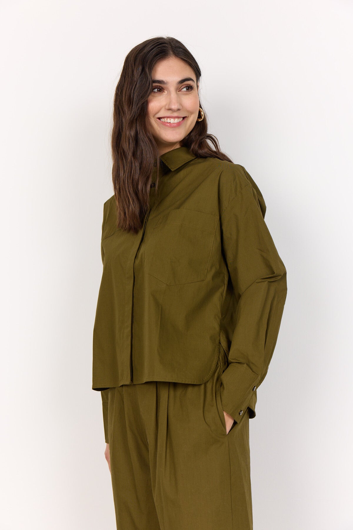 SC-RACHELLE 7 Shirt Donkergroen