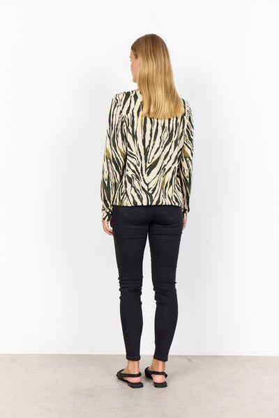 SC-FELICITY AOP 522 Blouse Donkergroen