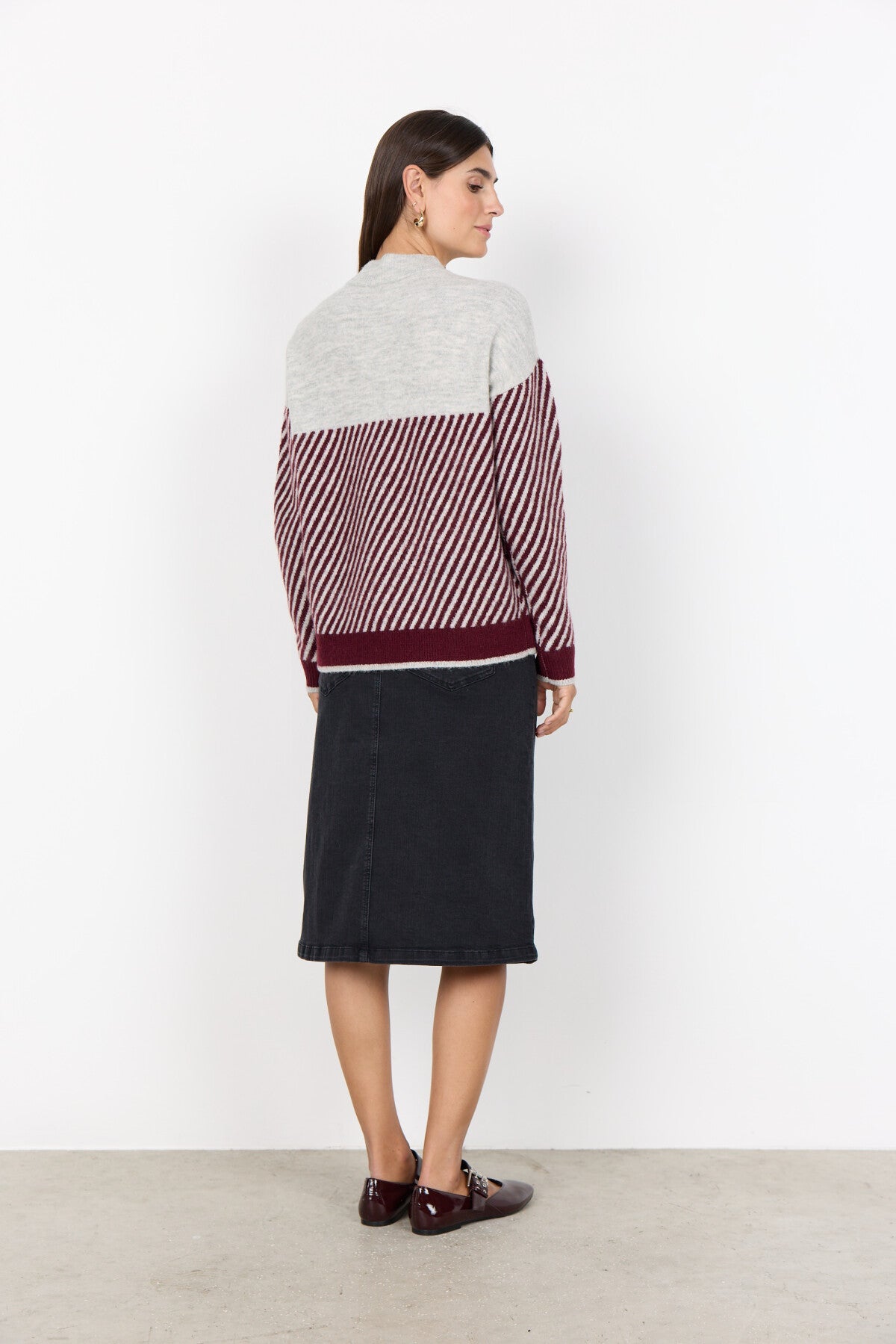 SC-NESSIE STRIPE 71 Trui Bordeaux