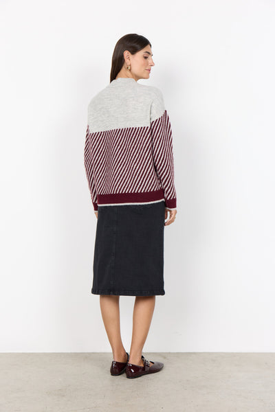 SC-NESSIE STRIPE 71 Trui Bordeaux