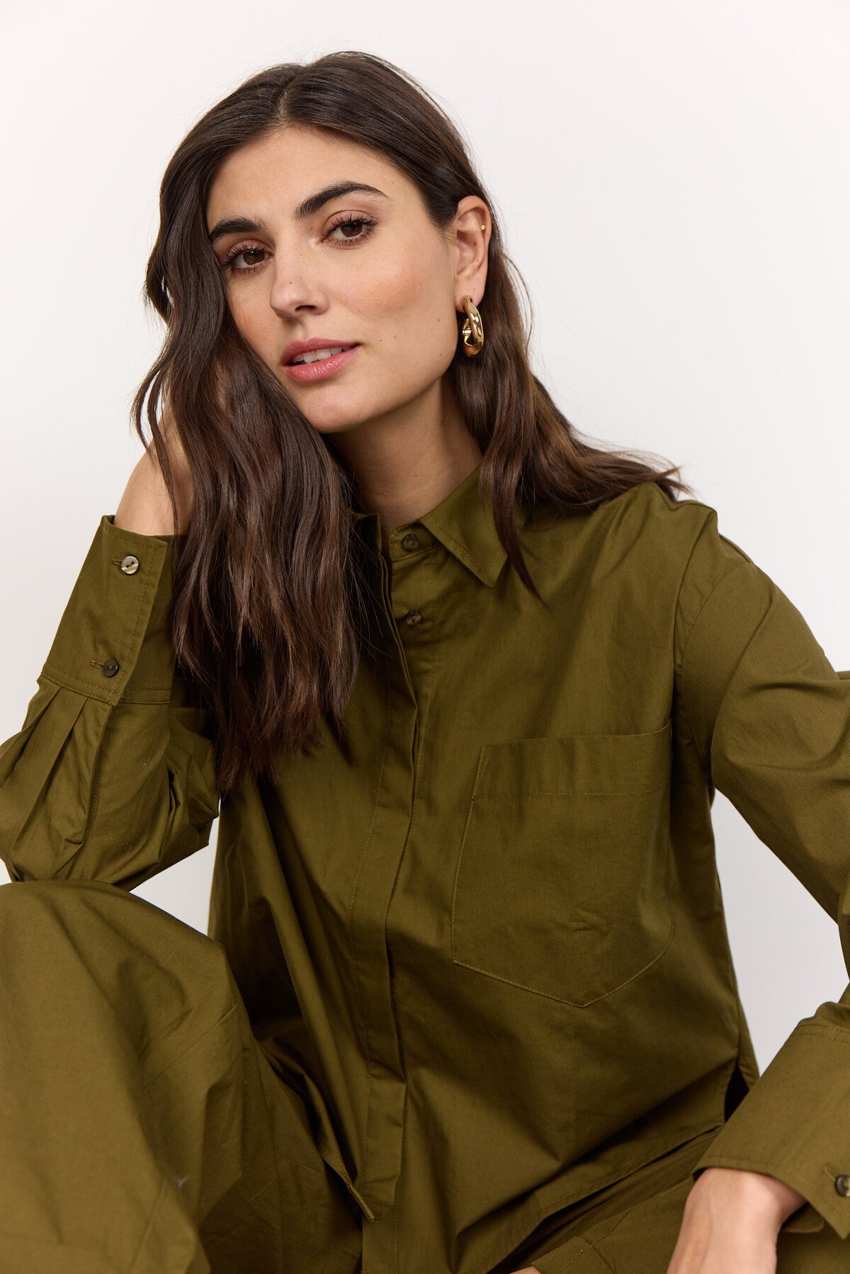 SC-RACHELLE 7 Shirt Donkergroen