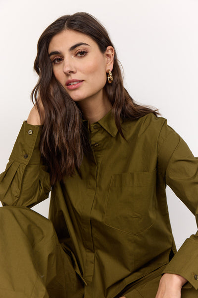SC-RACHELLE 7 Shirt Donkergroen