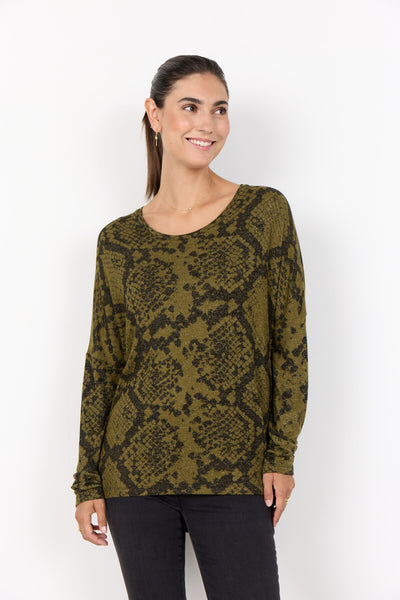 SC-BIARA AOP 145 Blouse Donkergroen