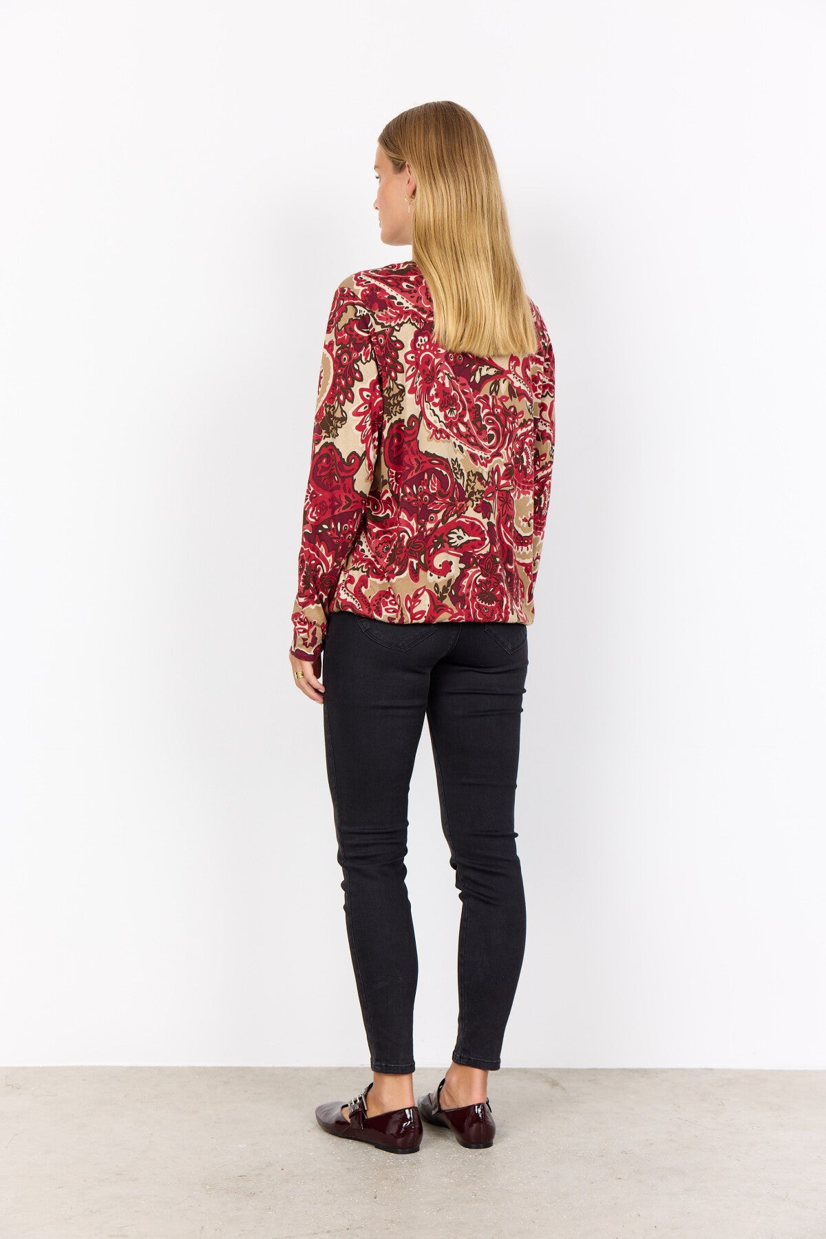 SC-FELICITY AOP 518 Blouse Donkerrood