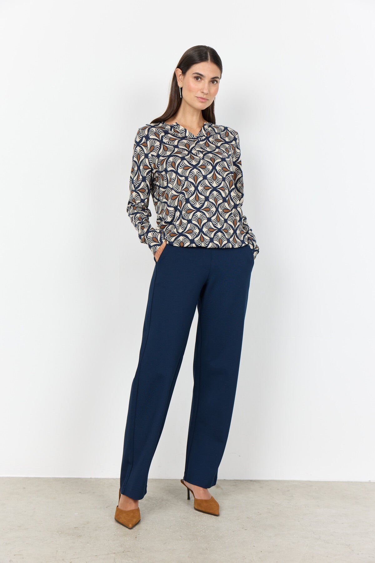 SC-FELICITY AOP 526 Blouse Donkerblauw