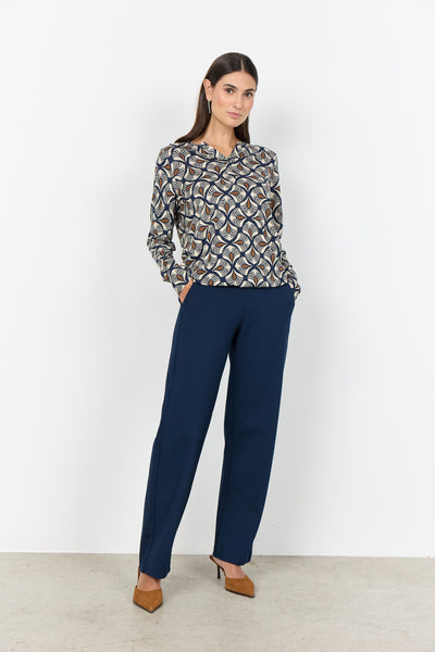 SC-FELICITY AOP 526 Blouse Donkerblauw