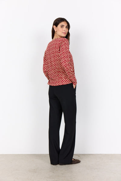 SC-FELICITY AOP 520 Blouse Donkerrood