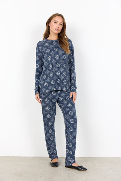 SC-BIARA AOP SET 150 Pyjama Donkerblauw