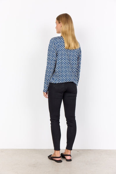 SC-FELICITY AOP 520 Blouse Donkerblauw