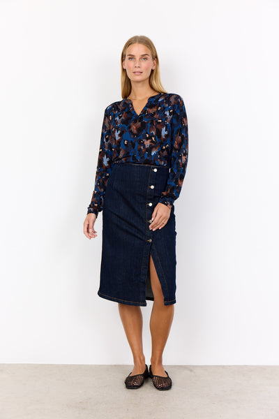 SC-MARICA AOP 341 Blouse Donkerblauw