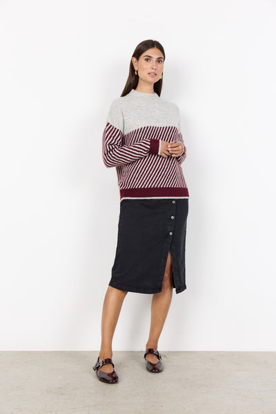 SC-NESSIE STRIPE 71 Trui Bordeaux