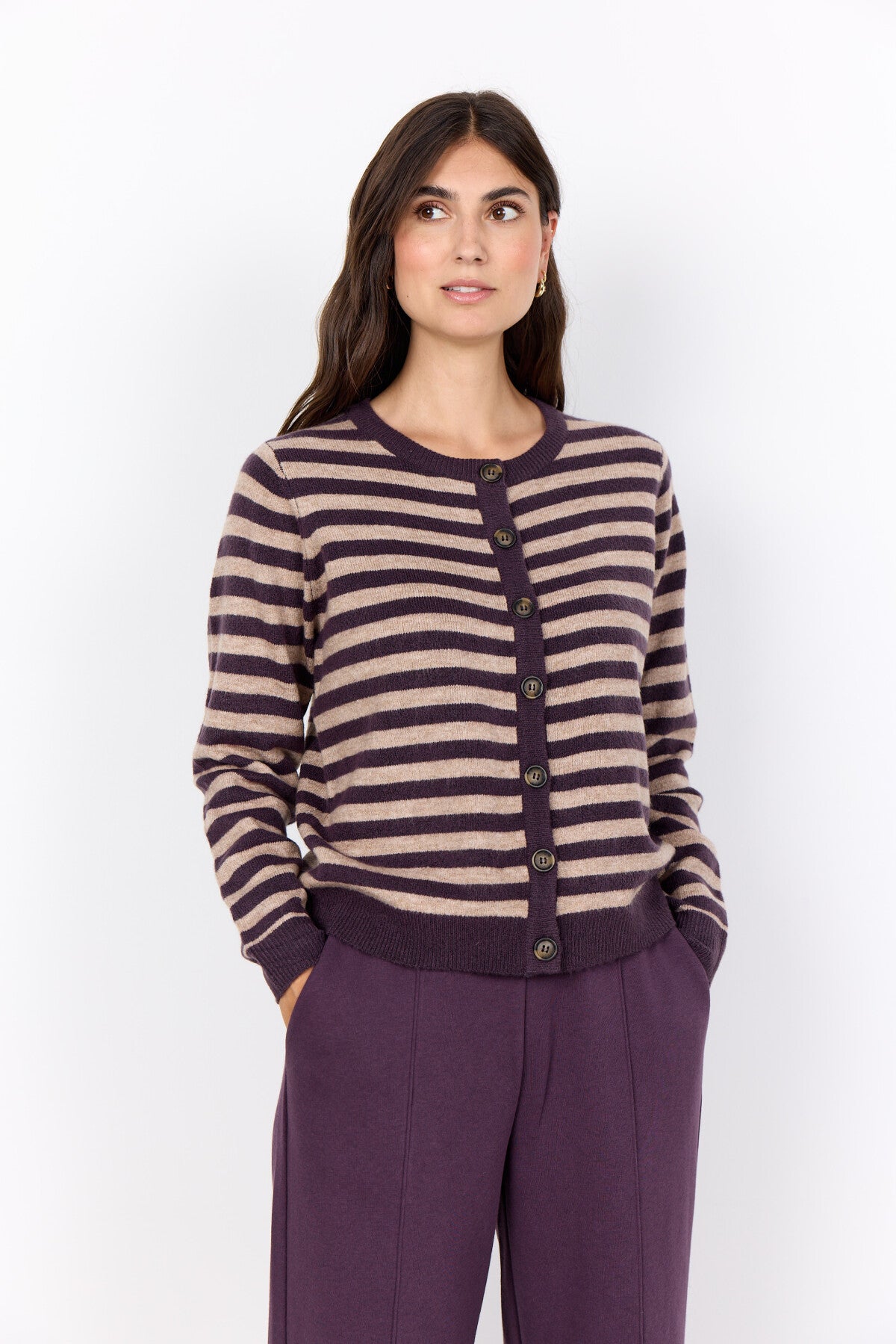 SC-ORLEAN STRIPE 13 Vest Paars